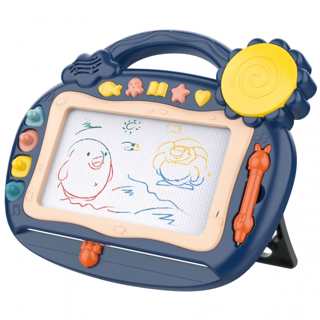 Woopie Tablette de dessin magique bleue avec tampons