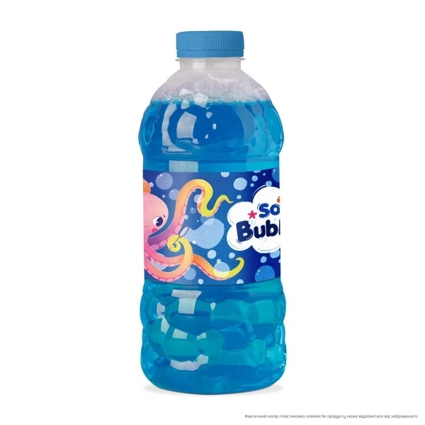 Recharge pour bulles 1 litre Pieuvre dans une bouteille en plastique