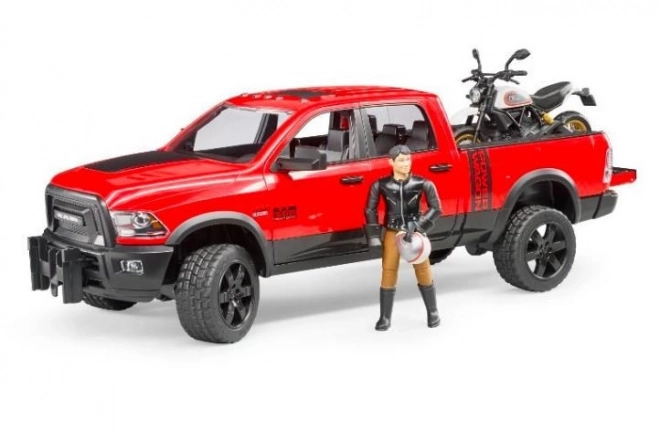 Bruder Voiture Tout-Terrain RAM avec moto