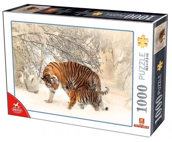 Puzzle DEICO Tigre avec son petit 1000 pièces