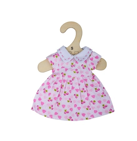 Robe rose avec cœurs pour poupée 28 cm