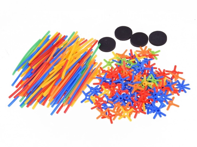 Jeu de construction créatif pailles et bâtonnets