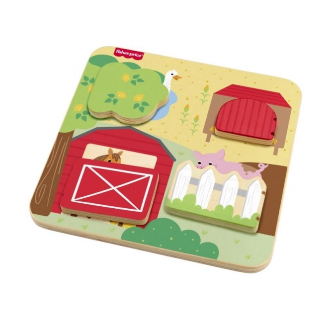 Fisher-Price Jeu en Bois Cache-cache avec Animaux