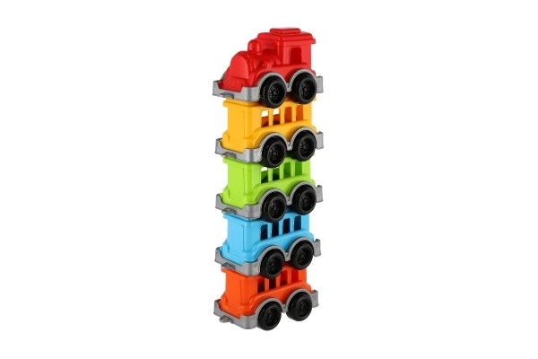 Locomotive/Train + 4 wagons en plastique en réseau 5x24x10cm