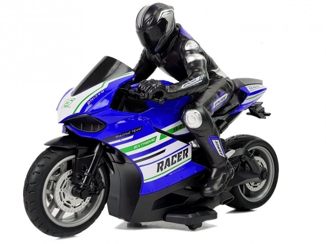 Moto de course sportive télécommandée 2.4G Portée 35m Bleu
