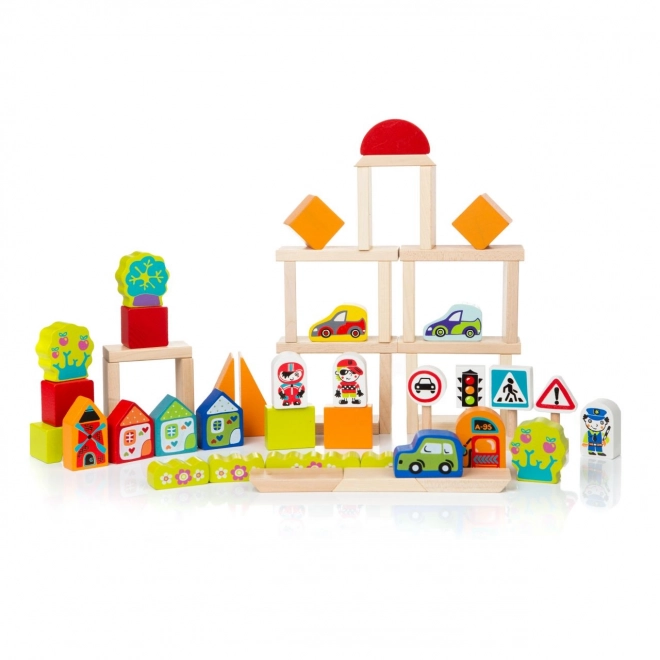 CUBIKA 13913 Transport en ville - jeu de construction en bois 55 pièces