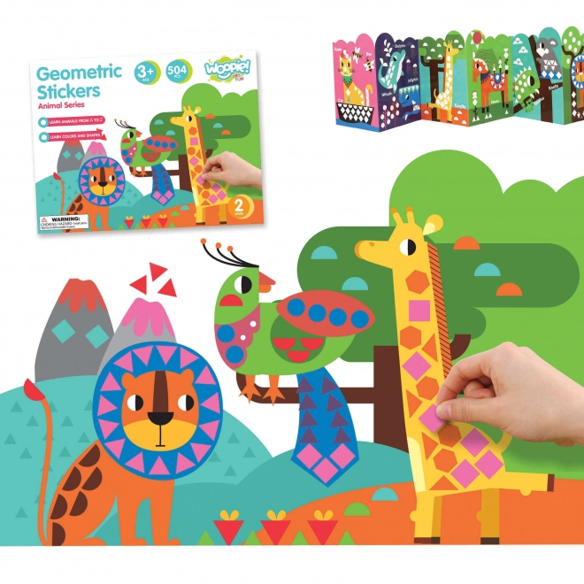 Autocollants géométriques animaux Woopie pour un apprentissage créatif