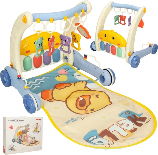 Tapis d’éveil 2-en-1 et trotteur avec piano Bibi-inn – Bleu