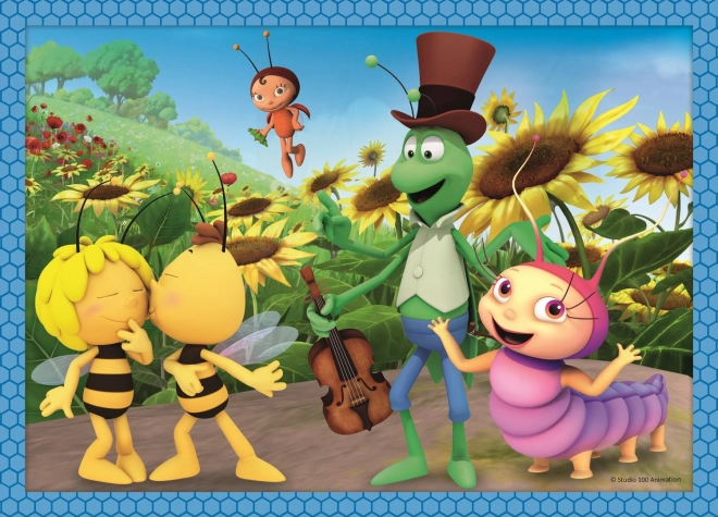 TREFL Puzzle Maya l'Abeille : Aventures 4 en 1 (12, 15, 20, 24 pièces)