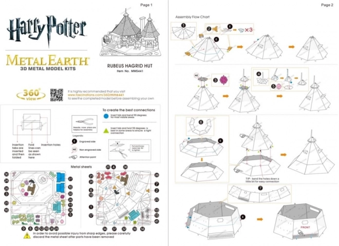 Metal Earth Puzzle 3D Harry Potter : La cabane de Hagrid