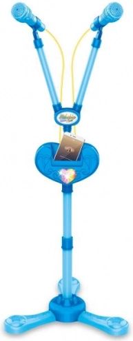 Support Plejo avec deux microphones - bleu