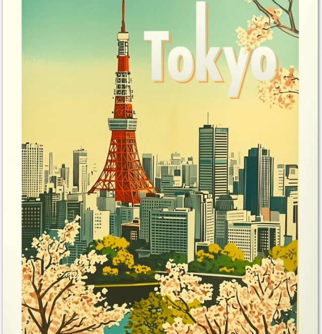 Calendrier mural Vintage affiches – villes dans le monde 2026
