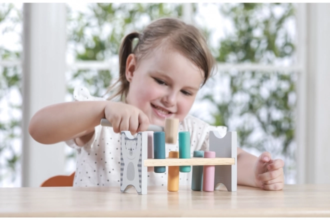 VIGA PolarB Banc en bois avec marteau – Jouet Montessori