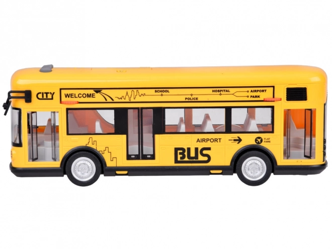 Autobus de fête jaune ouverture des portes avec sons, lumières, musique ZA5222