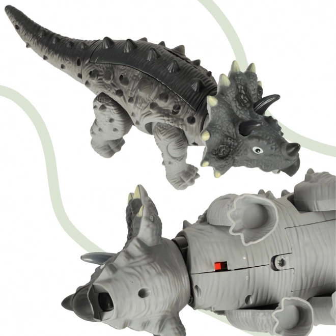Dinosaure Tricératops fonctionnant à piles Jouet interactif qui marche s'allume rugit