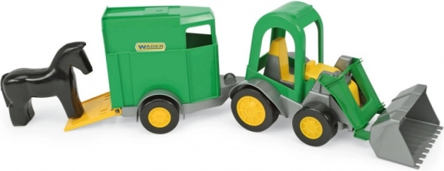 Tracteur avec chargeur et remorque pour cheval COLOR CARS