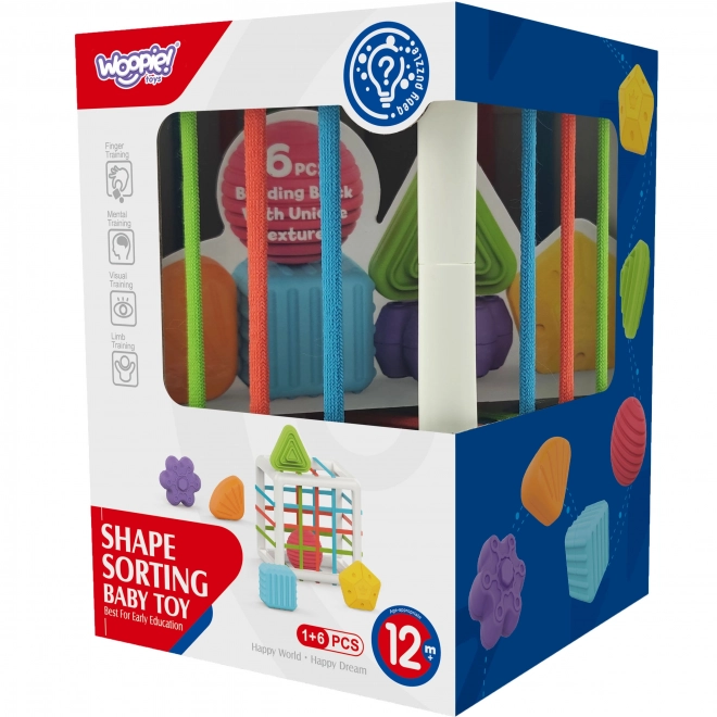Woopie Cube Élastique Sensorielle Pour Enfants avec Formes Colorées