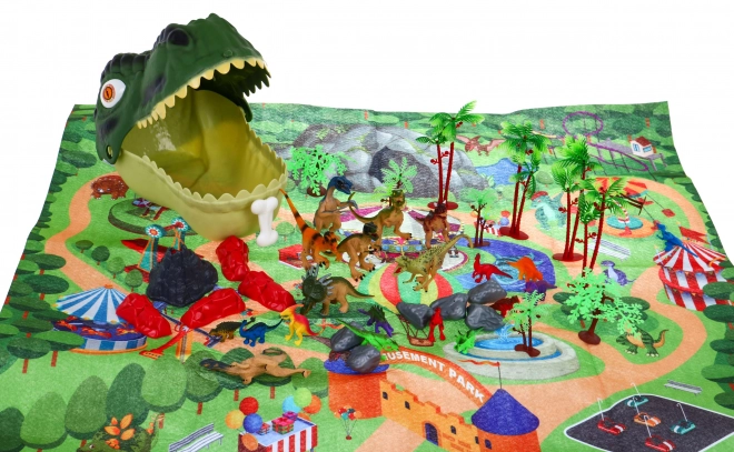 « Monde des dinosaures » ensemble de figurines pour enfants 3+ Tête de dinosaure + base paysage