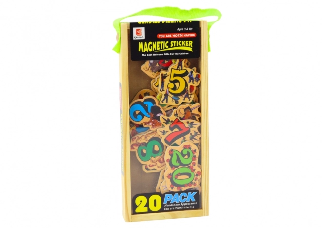 Chiffres en bois magnétiques avec images 20 pcs