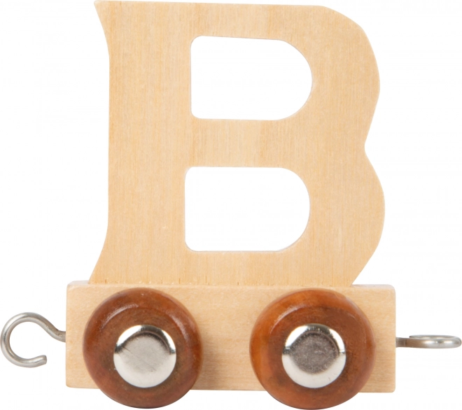 Small foot wagon en bois avec la lettre B pour circuit de train