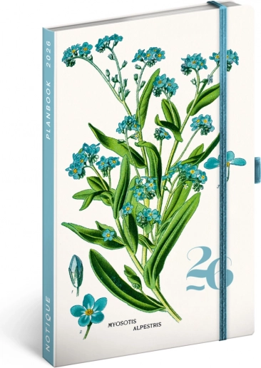 Notique Planbook agenda et carnet Herbier 2026, 13 x 21 cm