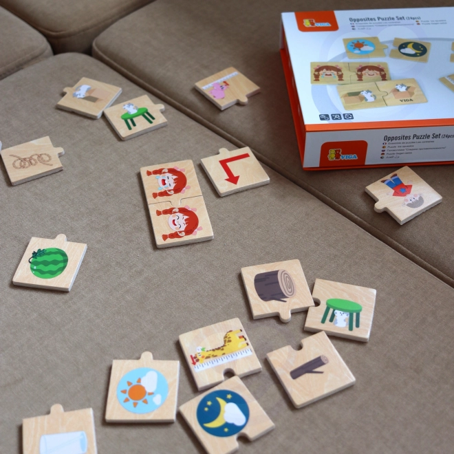 Puzzle en bois avec images d'opposés VIGA