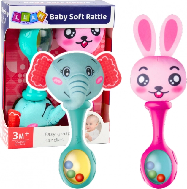 Ensemble de hochets avec balle douce Lapin et Éléphant