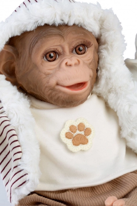 Guca 987 REBORN OPIČKA - singe bébé réaliste avec corps en tissu doux - 32 cm