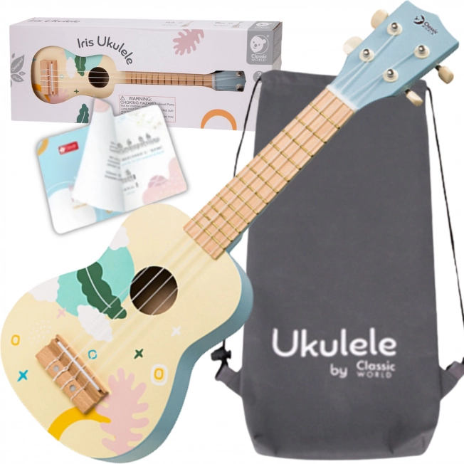 ukulélé en bois pour enfants bleu classic world