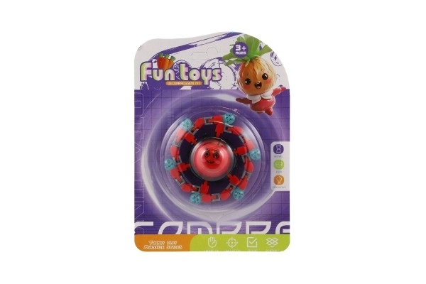 Gyroscope à main mécanique plastique 7 cm lumineux dans le noir 3 couleurs sur carte 12 pièces en boîte