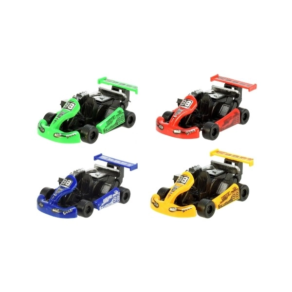 Karting en plastique 9 cm - couleurs variées