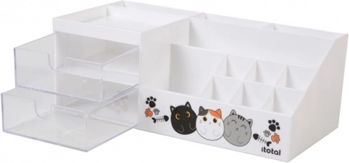 Organiseur de bureau avec petit chat