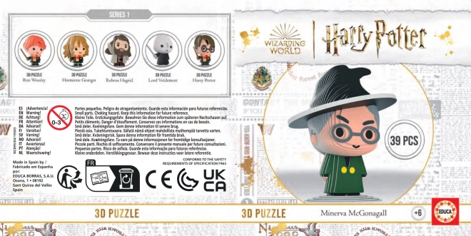 EDUCA Puzzle 3D Harry Potter : Minerva McGonagall 39 pièces