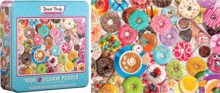 Puzzle en boîte métallique Fête de donuts 1000 pièces EUROGRAPHICS
