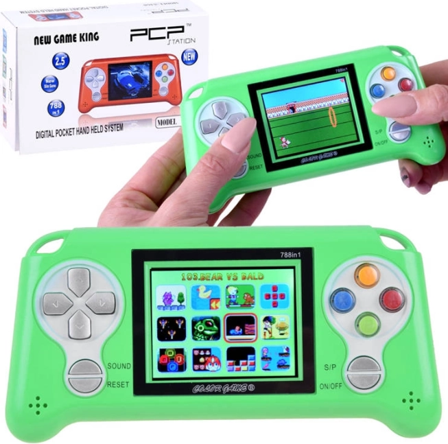 Console de jeu de poche avec 70 jeux – Vert