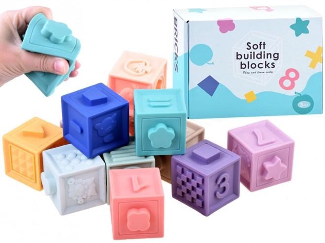 Blocs sensoriels doux pour bébés 12 pcs