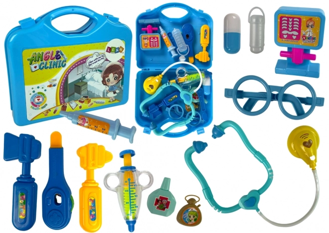 Kit pour petit médecin Stéthoscope bleu