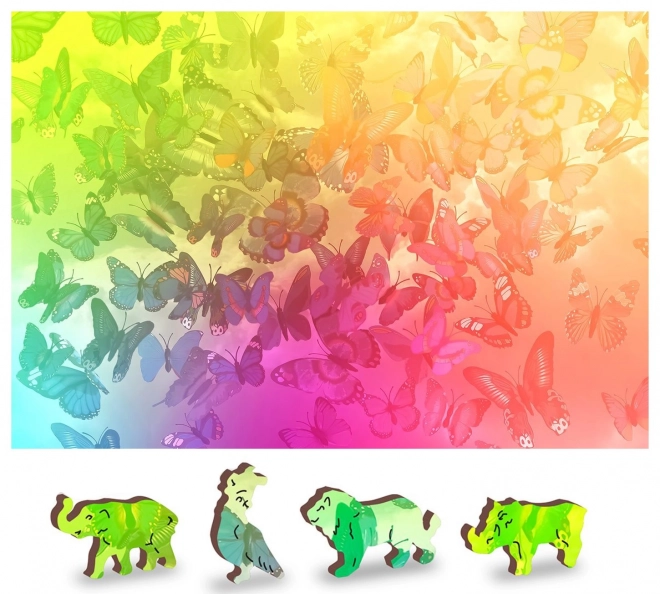 Puzzle en bois Rêve de papillon 2 en 1