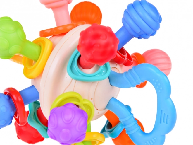 Anneau de dentition pour nourrissons boule ronde avec diverses saillies