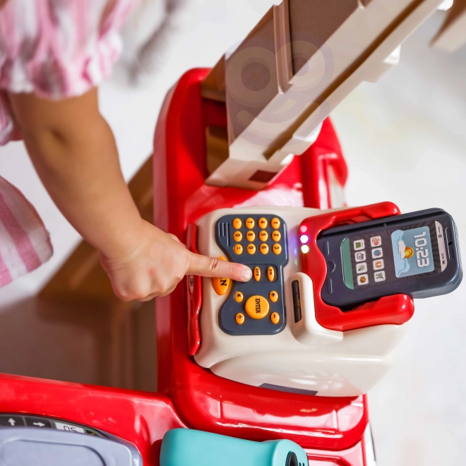 Supermarché avec chariot et scanner