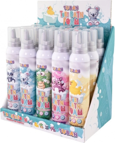 Mousse de bain TUBI mélange de couleurs 200 ml – lot de 15 pièces