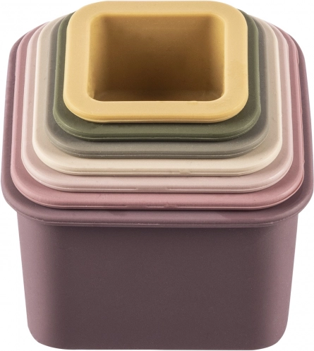 Gobelets empilables en silicone, Multicolore