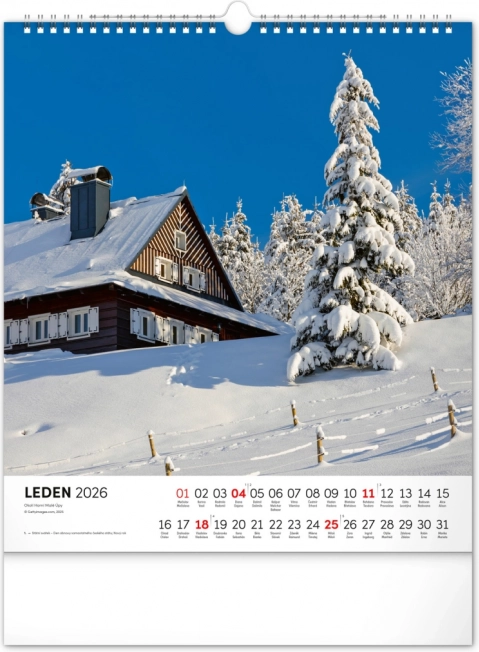 Calendrier mural Krkonoše 2026