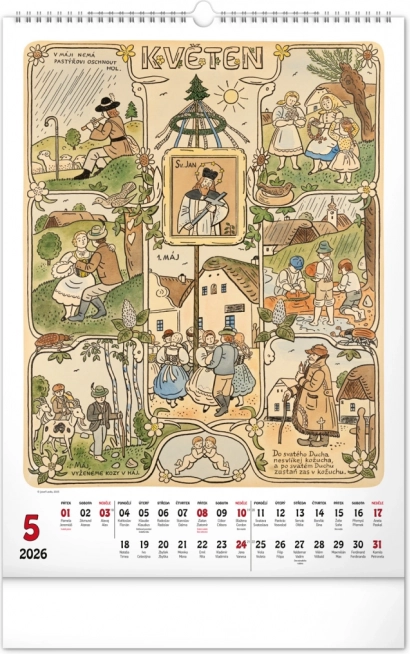 Calendrier mural Josef Lada 2026