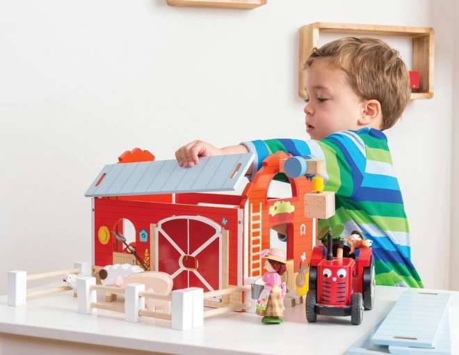 Le Toy Van tracteur rouge et remorque