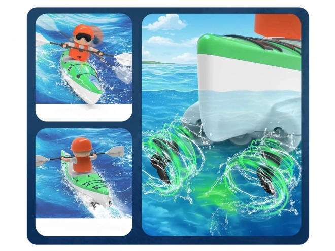 Kayak éclairé avec rameur à télécommande