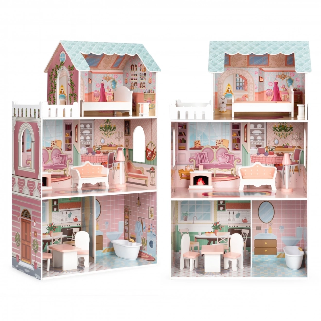 Grande maison de poupées avec mobilier ECOTOYS