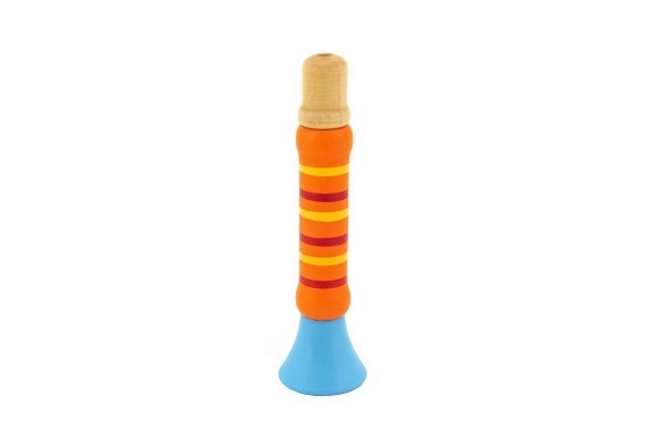 Trompette en bois colorée - 12 cm