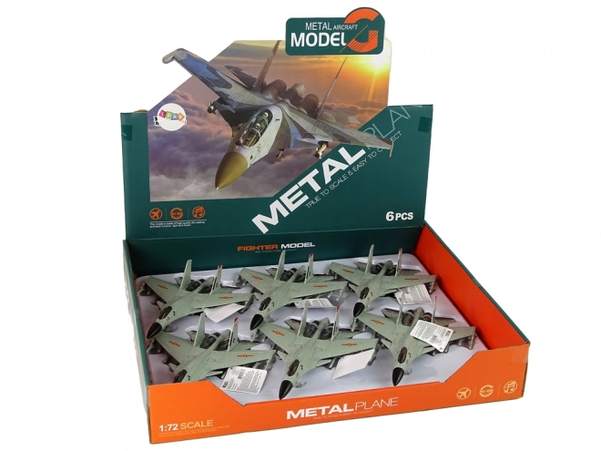 Avion de chasse avec propulsion à friction 1:72 gris