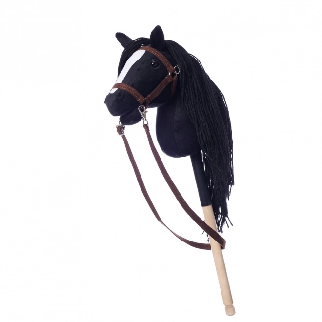 HOPPIHORSE cheval sur bâton hobby horse taille A4 noir